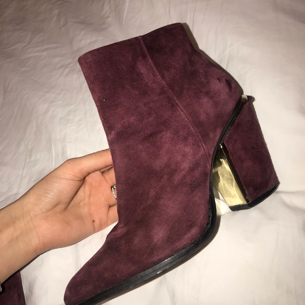 Burgundy booties